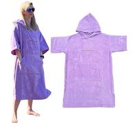 Stravaig Towelling Poncho for Adults and kids (350gsm) - Easy Changing Towelling Robe for Swim, Surf, Wild Swimming, Beach (Lilac, L-XL)