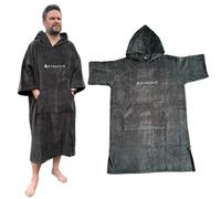 Stravaig Towelling Poncho for Adults and kids - Easy Changing Towelling Robe for Swim, Surf, Wild Swimming, Beach (Dark Grey, L-XL)