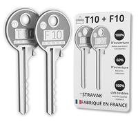 STRAVAK | 2 PTT Pass - 1 T10 Key + 1 F10 Key | Precision Machining | for Individual Post Boxes and 40% Building Batteries | Made in France | Watch Video Before Purchase