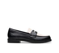 Straven Edge Black Combination Leather Loafers Clarks Black 5.5-Standard Fit