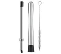 Straw and Mortar Punch, Set of 3 Pieces for Drilling and Crushing Drinks - Ergonomic Tool for Mixing Drinks Supplies for Kitchen Picnic BBQ
