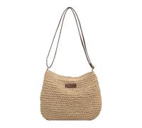 Straw Bag for Women - Handwoven Natural Refinie Tote | Boho Beach Bag with Leather Straps, Summer Fashion Straw Messenger Bag, Retro Shoulder Bag, Women's Handbag, khaki, Se référer à la description