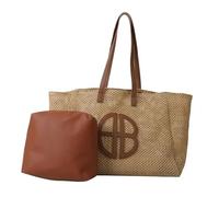 Straw Bag Straw Hollow Out Knitting Tote Bag Large Capacity Handmade Shoulder Handbag WomenCasual Beach Ethnic Style(Set brown)