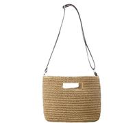 Straw Bag Women Fashion Beach Tote Bags Summer Handbag Shoulder Bag Small Satchel Bags(White)