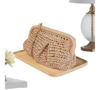 Straw Bags Trendy Shoulder Dumpling Woven Handbag