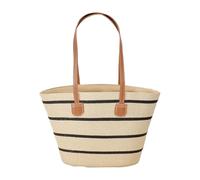 Straw Beach Bag - Boho Woven Shoulder Purse for Vacation Travel, Handmade Clutch with Zipper Closure and Lining, Stylish Beach Handbag for Resort Shopping Cruise Trip Dating Summer Outfits, Cream