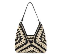Straw Beach Bag for Women Girls, Woven Tote Bag Summer Crochet Shoulder Bag,Vintage Foldable Handbag for Travel