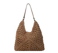 Straw Beach Bag for Women, Summer Straw Tote Bag Handbag, Retro Handmade Boho Casual Woven Travel Holiday Shoulder Bags for Beach Vacation Outdoor Shopping Daily Use