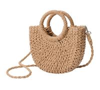 Straw Beach Bag, Handmade Woven Tote for Women with Mesh Hollow Design, Lightweight Summer Shoulder Bag for Holiday, Beach, Party, and Daily Use