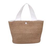 Straw Beach Bag - Large Willow Handbag | Anti-Sable Shoulder Bag, Elegant Bag for Holidays, Shopping, Picnic, Festivals, Weddings and Cruises, White, Siehe Beschreibung
