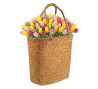 Straw Beach Bag Rustic Boho Natural Summer Straw Beach Tote