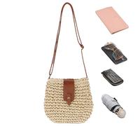 Straw Beach Bag | Small Bohemian Weave Bag For Summer | Handmade Shoulder Purse | Lightweight Woven Handbag | Stylish Holiday Tote | Casual Travel Day Accessory