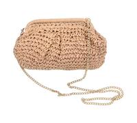 Straw Beach Bag - Trendy Shoulder Dumpling Woven Handbag