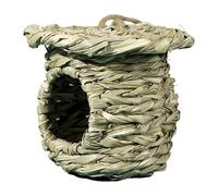 Straw Bird Nest, Handwoven Natural Roosting Hut, Warm Sleeping Pocket For Parakeets Cockatiels Budgies, Bird Cage Toy & Breeding Supply, 12-16 Cm Tent/Lantern/Mat Style