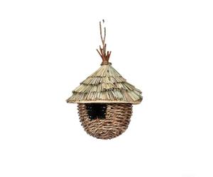 Straw Birdhouse Woven by Artisan Hands for Nesting: Rustic Outdoor Decor That Invites Nature Engagement and Supports Bird Populations