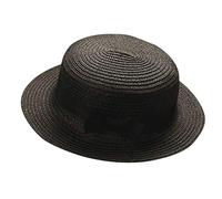 Straw Boater Hats for Women Men Cute Bowknot Sun Protecion Foldable Packable Summer Panama Hat Unisex Travel Vacation Beach Hats Black