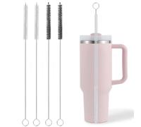 Straw Brush, 13 in, Bristles Wide 0.47 in(12mm), Straw Cleaner Brush for Cleaning Reusable Straws, Stanley 40 oz 30 oz 20 oz Tumbler Cups, Tubes and Bottles (Transparent/Black, 4PCS)