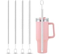 Straw Brush Cleaner for Stanley, 10 Inch 4 Pack Pipe Cleaning Brush for 40/30/20 oz Stanley Owala Tumbler, Travel Bottles, 4 Diameters with Full Coverage Bristles and Ergonomic Handle