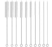 Straw Brush Cleaner, Straw Brush Set 10 Pack, Straw Clean Brush for Tumbler, Sippy Cup, Water Bottle and Hummingbird Feeders.(White)