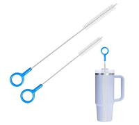 Straw Cleaner Brush, 10 & 12 Inch Extra Long Metal Scrubber for Reusable Straws Cleaning, Stanley Cup Brush Kit with Hanging Loop, Food-Grade Tool for Baby Bottles, Tumblers & Hummingbird Feeders