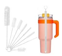 Straw Cleaner Brush 8 Pcs Nylon Cleaning Brushes Set Reusable Straw Brush for Stanley Straws Drinking Straws Cleaner Brush for Baby Bottles Straws Keyboards Funnel Teapot Nozzle Cleaner