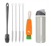 Straw Cleaner Brush Fit for Owala FreeSip 24oz/32oz/40oz,Long Handle Bottle Brush Compatible with Owala Water Bottle 24oz/32oz/40oz, Plus 3 in 1 Cup Lid Cleaning Brush Set for Most Water Bottles