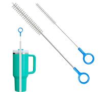 Straw Cleaner Brush for Baby Bottle, Extra Long 12inch Straw Brush Cleaner with 3mm Bold Stainless Steel Wire,10inch Reusable Straw Cleaning Brush Suitable for Stanley Cup and Tumblers(2 Pack).