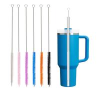 Straw Cleaner Brush for Stanley, 4Pcs Extra Long Color Straw Cleaning Brush for 40oz 30oz 20oz 14oz Stanley Mug and Cleaning More Glass, Stainless,Bottle and Silicone Straw