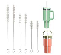 Straw Cleaner Brush Set for Stanley, 6-Piece (3-Size) Extra Long Drinking Straw Cleaning Brush, Sippy Cup, Water Bottle, Glass Silicone Metal Straws and Tubes
