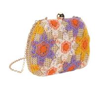Straw Clutches Purse Women Flower Purse Straw Crossbody Shoulder Bag Handbag Summers Beach Bag Woven Clutches Handbags Beach