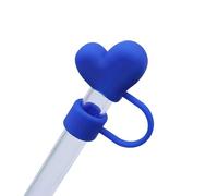 Straw Cover Cap for Stanley Cup, Heart-Shaped Straw Topper for Stanley Cup, 2025 Cute Love Straw Cover for Stanley Cup Decorations, Gifts for Mother's Day (Deep Blue)