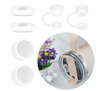 Straw Cover Spill Stopper Compatible with Stanley Cup 40 oz 30 oz Quencher H1.0, 2 Silicone Straw Cover Cap, 4 Leak Sproof Stopper for Stanley Tumbler Accessories