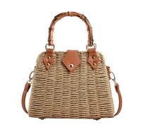 Straw Crossbody Bag Beach Bags for Women, Woven Rattan Straw Bag Top Handle Beach Bag Basket Purse Shoulder Bags Rattan Bag for Travel Vacation Comfort
