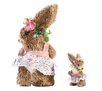 Straw Easter Bunny Figurines, Easter Straw Standing Bunny, Standing Bunny Figurine, Easter Bunny Decorations Straw Bunny, Easter Straw Rabbit Decoration Ornament, Children Friends Family Easter Gift