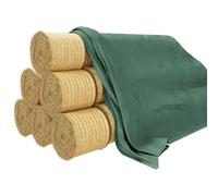 Straw Fleece 10.4 x 12.5 m 140 g/m² Polypropylene UV-Resistant Weatherproof Tear-Resistant Green with Edge Reinforcement and Eyelets for Hay Bales Cover Protection Outdoor