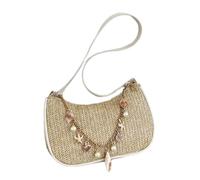 Straw Handbags, For Beach Summer Wedding Evening Vacation Travel Pool | Fashion Accessory, Strong Casual Function, Straw Bag Casual Ergonomic Tote Wallet With Charm Chain Straw Handbags, Standard S