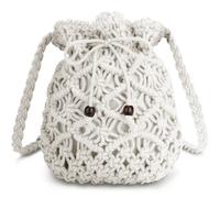 Straw Handbags Purses Crossbody Pocketbook Bag Casual Woven Beach Bags Summer Hobo Hippie Chic Tote Bags with Chain, White, S-M