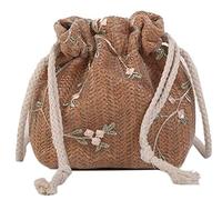 Straw Handbags Small Straw Shoulder Bag Women Woven Beach Bag Crossbody Handbags Straw Bags For Women(Bruin)