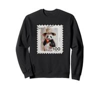Straw Hat Apple Panda Small Panda Stamp Sweatshirt