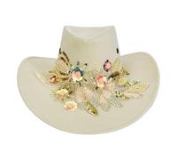 Straw Hat for Women, Western Counique Style Summer Hat, Country Style Summer Hat | Water Resistant and Breathable Cowboy Hat for Festival, Fair Shows