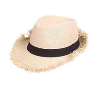 Straw Hat Men Women Summer Panama Fedora Wide Brim Foldable Packable Sun Straw Beach Hat Short Brim Jazz Cap Summer Outdoor Casual Panama Cap for Beach Holiday Traveling Beige