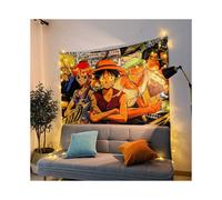 (Straw Hat Pirates, ?200x150) Anime hanging cloth One Piece Naruto Internet celebrity rental room decoration decorative wall cloth tapestry