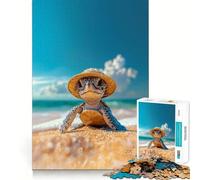 Straw Hat Turtle 1000 Piece Jigsaw Puzzles for Adults Mental Logic Toy Tension Relief Firm Cut Perfect Present 38x26cm