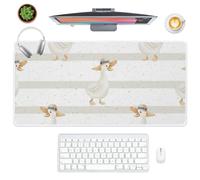 Straw Hat Wearing Duck Desk Pad Mouse Mat Gaming with Non-Slip Rubber Base Smooth Face Large Mouse Pad 80X40 cm Mousemat Office Accessories for Desk Gifts Large Mousepad for School Home Office Gaming