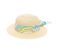 Straw Hat with Printed Bow- female- Pucci- Hats & Caps- Beige- M- Kids M