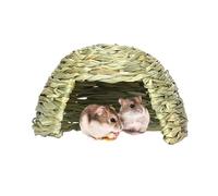 Straw House - 30 x 30 cm, Grass Cave, Excellent Know-How | Easily Foldable Grass House, Straw Nest For Chinchillas, Hamsters, Turkey Pigs, Small Animals