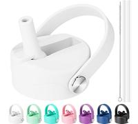 Straw Lid for Hydro Flask Wide Mouth, Lids with Straw for Hydroflask 12 16 18 20 32 40 oz Wide Mouth, Replacement Straw Cap for Hydroflask, Top Sport Bottle Lid (White)