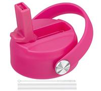 Straw Lid for Hydro Flask Wide Mouth Water Bottles, Top Lids with Straw Compatible with Hydro Flask 32 40 oz, Replacement Cap Wide Mouth Straws Flip Lid Flex Handle (Pink)