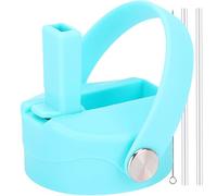 Straw lid for Wide Mouth Water Bottle 12oz 32oz 40oz 64oz 128oz, Compatible With Hydroflask Bottle, Replacement Cap Straw Cap With Big Nozzle, Lid with Straws and Brush with Flexible Handle Mint