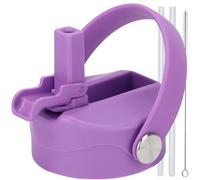 Straw Lid Sport Water Bottle Wide Mouth, Flex Straw Lid Compatible with Hydroflask 12 16 18 20 32 40 64 oz, Replacement Lids and Water Bottle Lid Accessories (Purple)